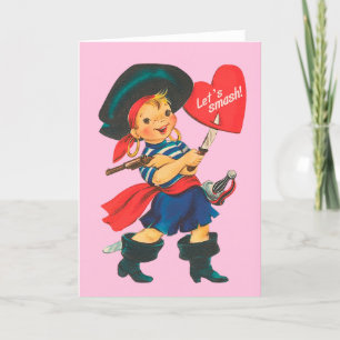Lasst uns krachen! - Lustige Vintage Valentinstags Feiertagskarte