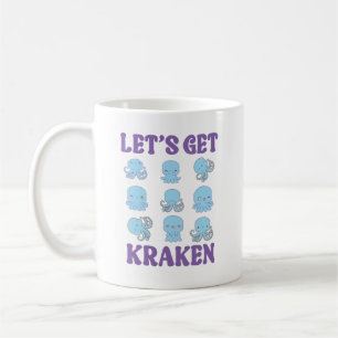 Lasst uns Kraken Cute Pastell Kawaii Oktopus sein Kaffeetasse