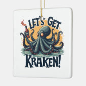 Lasst uns Kraken Funny Rum trinken Kratopus bekomm Keramikornament (Links)