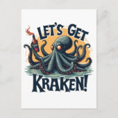 Lasst uns Kraken Funny Rum trinken Kratopus bekomm Postkarte (Vorderseite)