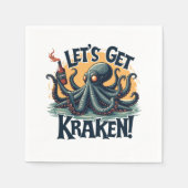 Lasst uns Kraken Funny Rum trinken Kratopus bekomm Serviette (Vorderseite)