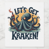Lasst uns Kraken Funny Rum trinken Kratopus bekomm Weinetikett (Einzelnes Label)