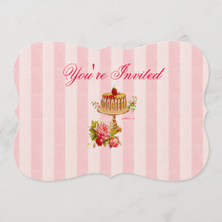 Lasst uns Kuchen essen 5" x 7" geformte Einladunge Einladung