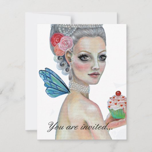 Lasst uns Kuchen essen Einladung (Vorderseite)