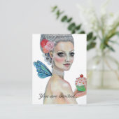 Lasst uns Kuchen essen Einladung (Stehend Vorderseite)