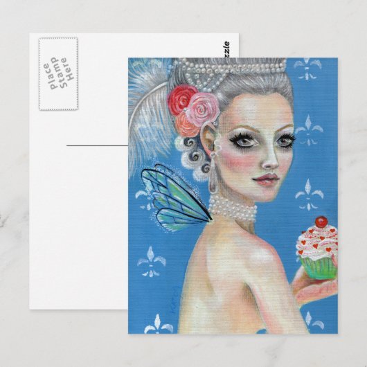 Lasst uns Kuchen essen Postkarte (Vorne/Hinten)