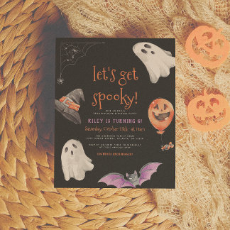 Lasst uns kurz sprechen! Halloween Black Birthday  Postkarte