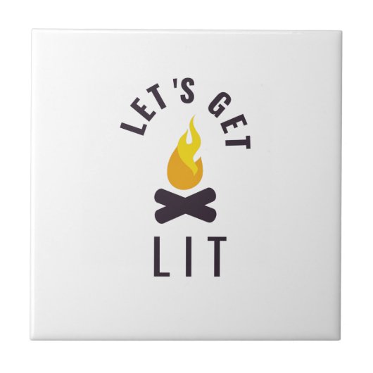 Lasst uns Lagerfeuer machen Fliese (Vorderseite)