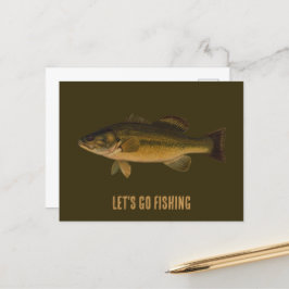 Lasst uns Largemouth-Bassfisch fangen Postkarte