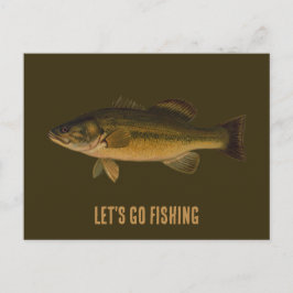 Lasst uns Largemouth-Bassfisch fangen Postkarte