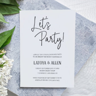 Lasst uns Lässig Hochzeitsempfang Party machen Einladung
