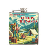 Lasst uns lernen, wie man im Camping Holz Kacke Flachmann (Vorderseite)