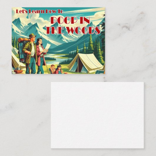 Lasst uns lernen, wie man im Camping Holz Kacke Mitteilungskarte (Vorne/Hinten)