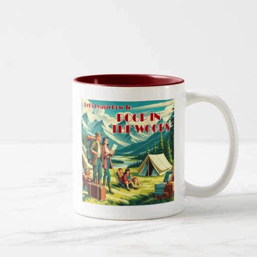 Lasst uns lernen, wie man im Camping Holz Kacke Zweifarbige Tasse (Rechts)