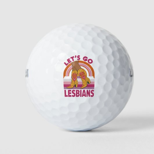 Lasst uns Lesben LGBTQ Pride Monat Cowgirl gehen Golfball (Vorderseite)