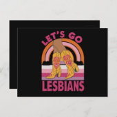 Lasst uns Lesben LGBTQ Pride Monat Cowgirl gehen Postkarte (Vorne/Hinten)