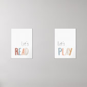 Lasst uns lesen und spielen boho wall Art Set von (Vorderseite)