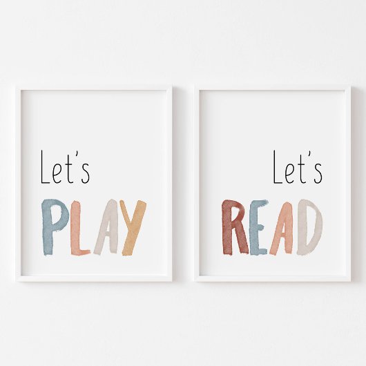 Lasst uns lesen und spielen boho wall Art Set von