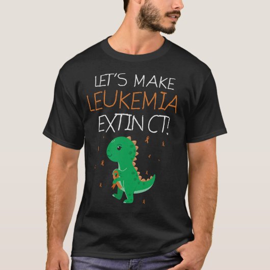 Lasst uns Leukämie aussterben lassen lustigen Dino T-Shirt (Vorderseite)