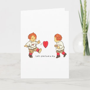 Lasst uns Liebe einen Versuch geben Vintage Rugby  Karte