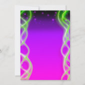 Lasst uns Lila rosa Neon Green Sweet 16 Party glüh Einladung (Rückseite)