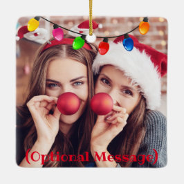 Lasst uns Lit (addieren Sie Ihr Foto) Weihnachtsbe Keramikornament