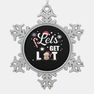 Lasst uns Lit Adult Funny Weihnachten Essentia Wei Schneeflocken Zinn-Ornament