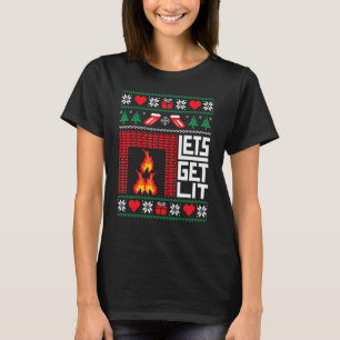 Lasst uns Lit Adult humorvolle Weihnachtsmänner Fr T-Shirt