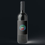 Lasst uns Lit Christmas Graphic Digital Art bekomm Weinetikett<br><div class="desc">Eine Grafik mit "LET'S GET LIT" in Hauptstadt-Buchstaben,  die von grün nach blau übergeht. Um den Text herum ist ein kreisförmiger Berg von blauen und grünen Linien,  die Spannung und Begeisterung vermitteln. Ideal für Weihnachtsgeschenke.</div>