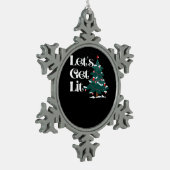 Lasst uns Lit Classic bekommen Schneeflocken Zinn-Ornament (Links)
