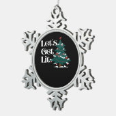 Lasst uns Lit Classic bekommen Schneeflocken Zinn-Ornament (Rechts)