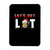 Lasst uns Lit Drinking Bier Weihnachtsmannmütze We Magnet (Vertikal)