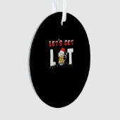 Lasst uns Lit Drinking Bier Weihnachtsmannmütze We Ornament (Vorderseite)