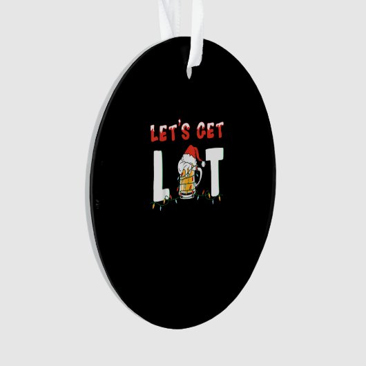 Lasst uns Lit Drinking Bier Weihnachtsmannmütze We Ornament (Vorderseite)