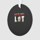 Lasst uns Lit Drinking Bier Weihnachtsmannmütze We Ornament (Vorderseite)