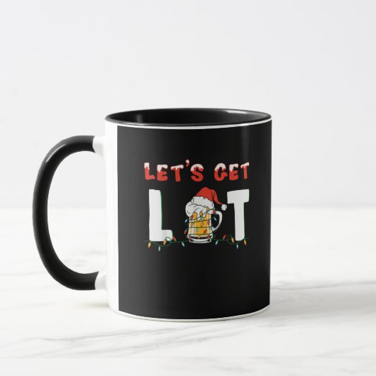 Lasst uns Lit Drinking Bier Weihnachtsmannmütze We Tasse (Links)