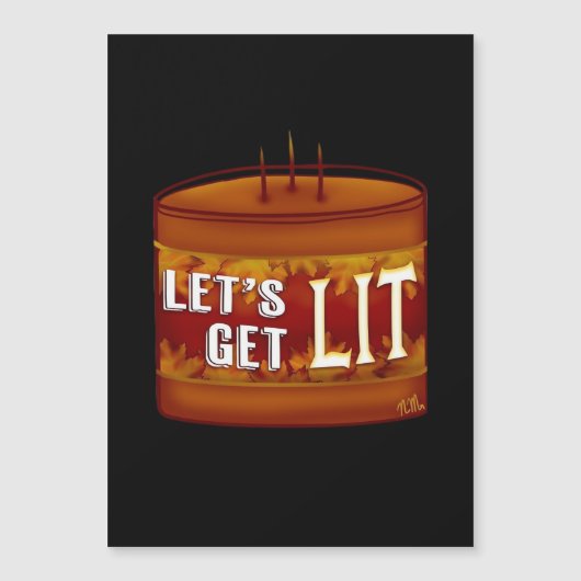 Lasst uns Lit Fall Candle Classic bekommen Magnetkarte (Vorderseite)