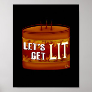 Lasst uns Lit Fall Candle Classic bekommen Poster