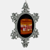 Lasst uns Lit Fall Candle Classic bekommen Schneeflocken Zinn-Ornament (Links)