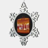 Lasst uns Lit Fall Candle Classic bekommen Schneeflocken Zinn-Ornament (Rechts)