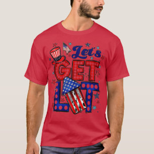 Lasst uns Lit Firework American Patriotic Vierte O T-Shirt
