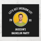 Lasst uns Lit Foto Bachelor Party machen Alkoholflaschenetikett (Einzelnes Label)