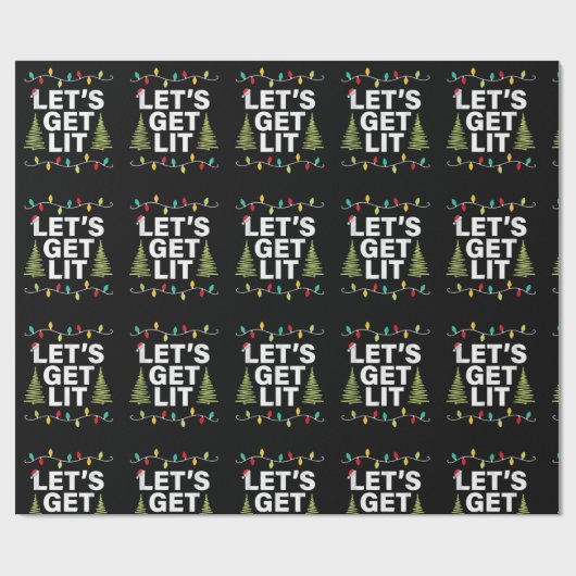 Lasst uns Lit Funny Christmas Lights Familie Xmas Geschenkpapier (Flach)