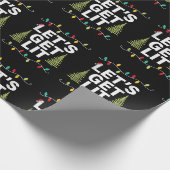 Lasst uns Lit Funny Christmas Lights Familie Xmas Geschenkpapier (Ecke)