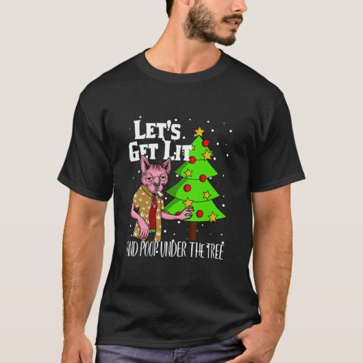 Lasst uns Lit Funny Christmas Pajamas Stoner bekom T-Shirt (Vorderseite)
