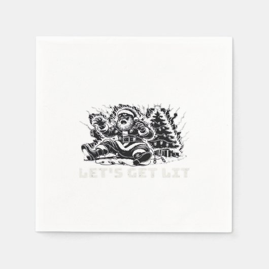 Lasst uns Lit Funny Christmas Vibe Classic bekomme Serviette (Vorderseite)