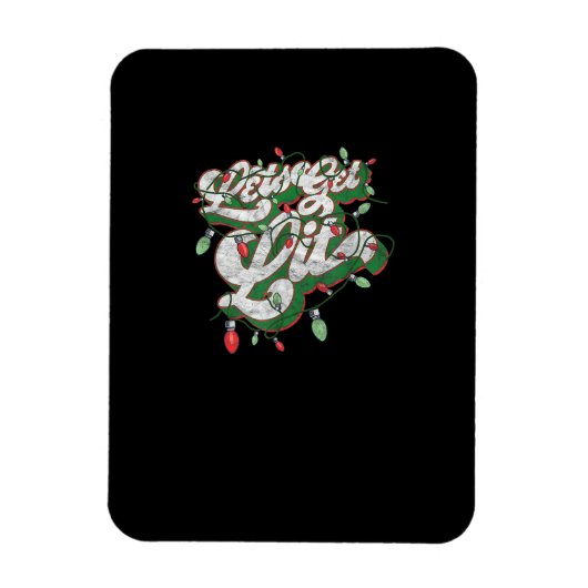Lasst uns Lit - Funny Drinking Christmas Light Gra Magnet (Vertikal)