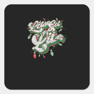 Lasst uns Lit - Funny Drinking Christmas Light Gra Quadratischer Aufkleber
