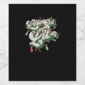 Lasst uns Lit - Funny Drinking Christmas Light Gra Weinetikett (Einzelnes Label)