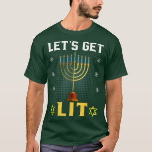 Lasst uns Lit Hanukkah jüdischen Menorah Chanukkah T-Shirt